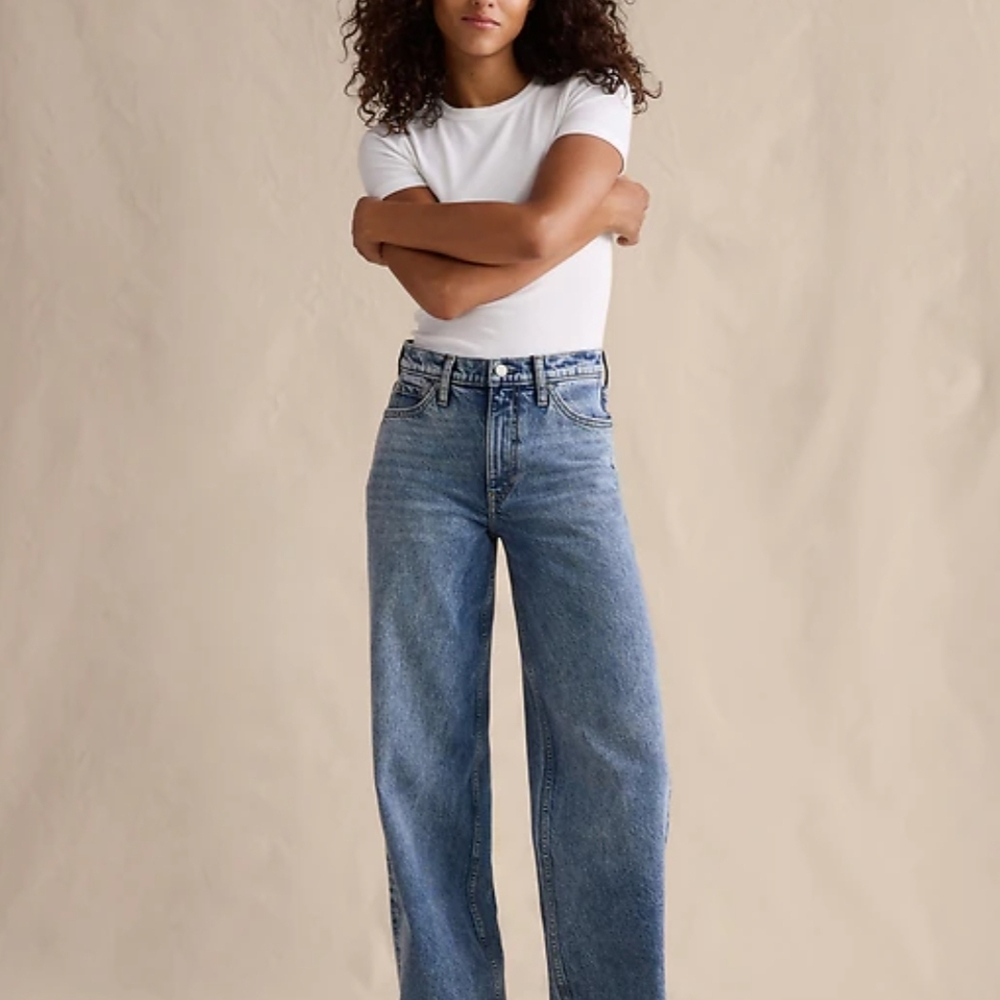Banana Republic Icon Classic Wide-Leg Jeans, 25p, Like New